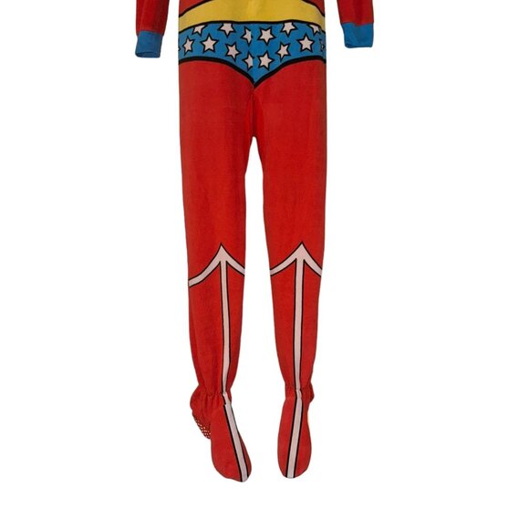 DC Comics Wonder Woman Pajamas Juniors L Costume PJs Footies Unionsuit Halloween - Picture 5 of 10